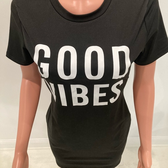 Shein GOOD VIBES black short sleeve dress M - Picture 10 of 12